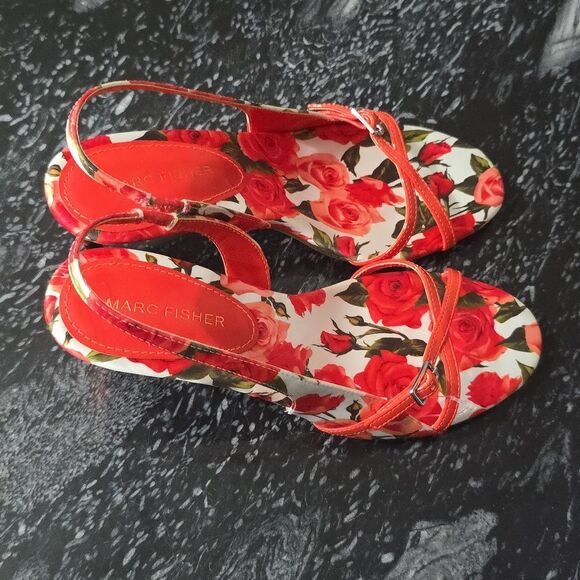 BRAND NEW MARC FISHER FLORA SLINGBACK HEELS SANDALS R3 - Picture 7 of 16